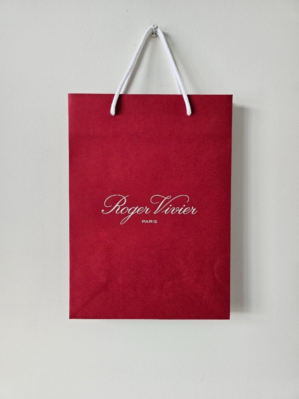 New ROGER VIVIER Red Paper Medium Shopping Gift Bag 14.25" x 10.25" x 4.75"